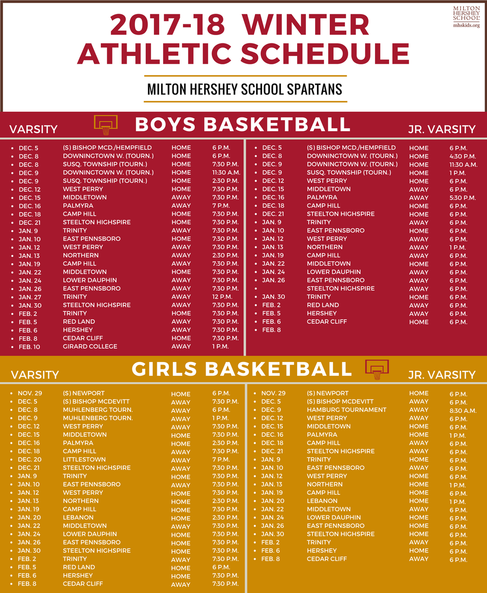 Winter Schedule Milton Hershey School