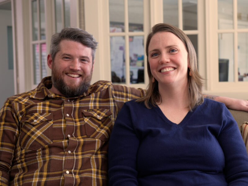 Milton Hershey School houseparents Valerie and Grant Powers outside of student home