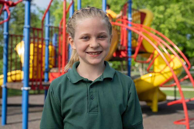 Elementary student on the playground